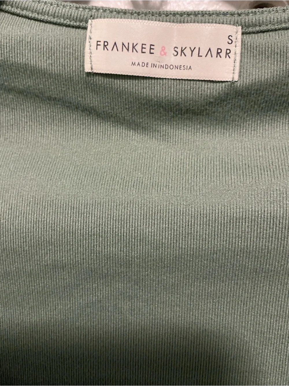 Sage Green Scoop Neck Short Sleeve Tee - Picture 3 of 3